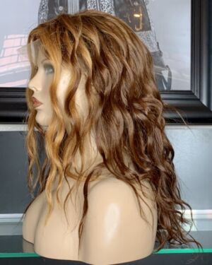 FHP Parrucca full lace castana chiara con face frame highlight