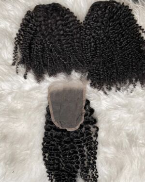Afro Kinky Curl ricci di tipo 4A-4C offerta dei Bundles con o senza closure